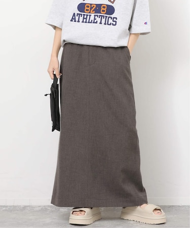 ［26SS新作 / 防シワ］メランジドビーIラインスカート