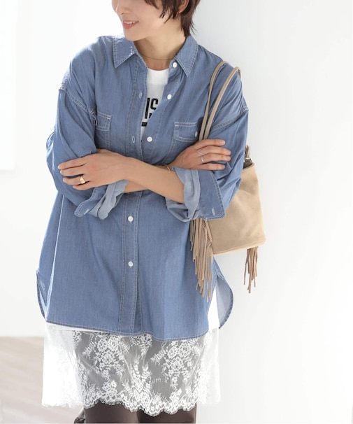 ［26SS新作］ライトデニムオーバーサイズシャツ