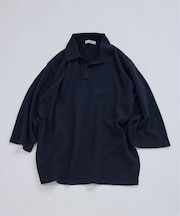 ウォッシャブル ブークレニット スキッパー ポロシャツ