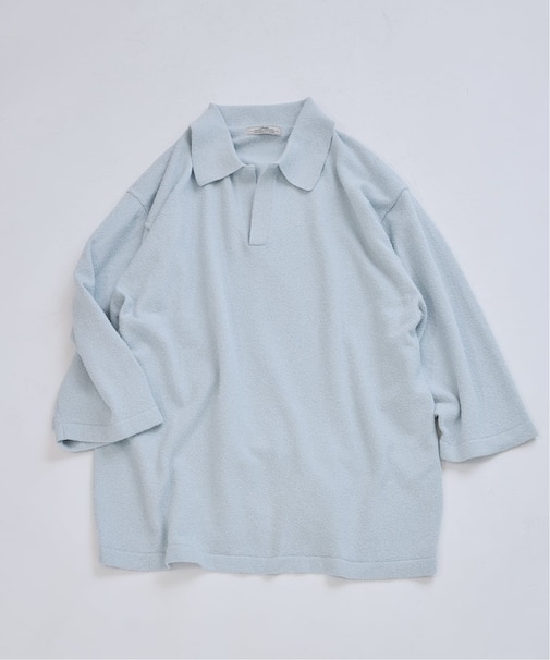 ウォッシャブル ブークレニット スキッパー ポロシャツ