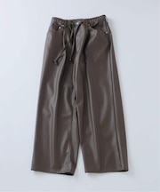 フェイクレザー ワイドストレート イージーパンツ