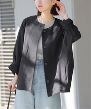 《追加》［撥水 / UVカット］【SPENSIERATO】クルーネックコクーンブルゾン