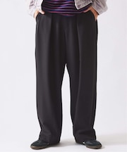 ダブルプリーツ ヒールカット スラックス