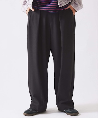 ダブルプリーツ ヒールカット スラックス