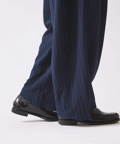 ダブルプリーツ ヒールカット スラックス