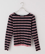 ハリヌキボーダークルーネックプルオーバー