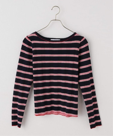 ハリヌキボーダークルーネックプルオーバー