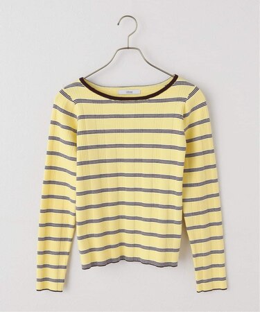 ハリヌキボーダークルーネックプルオーバー