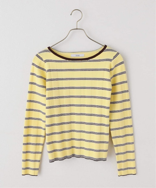 ハリヌキボーダークルーネックプルオーバー