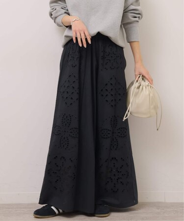 ［26SS新作］カットワークエンブロイダリースカート