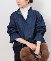 《追加》ライトデニムスタンドカラーブラウス