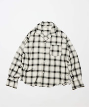 レーヨン アンカット フリンジ チェックシャツ