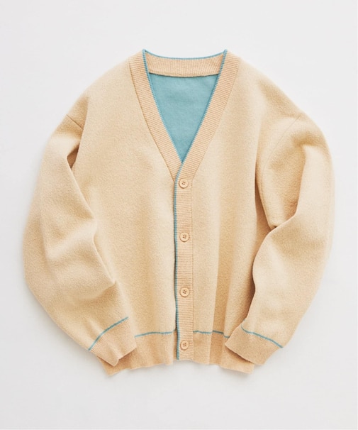 ドライタッチ ブークレ Vネック カーディガン