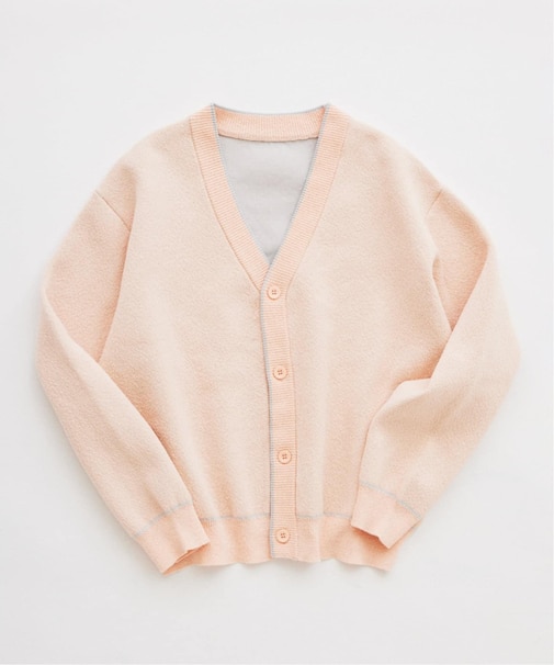 ドライタッチ ブークレ Vネック カーディガン