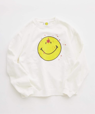 スマイリーフェイス 別注フェードプリント スウェット