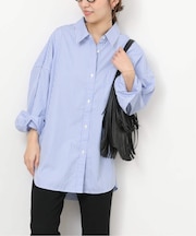 コンパクトコットンストライプビッグシャツ