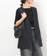 ［手洗い可］リネンフィールノーカラージレ