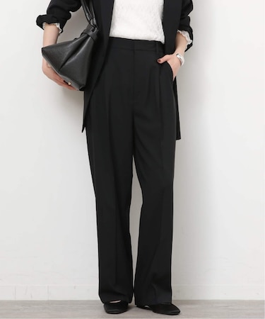 ［UVカット / 防シワ］ウォッシャブルストレッチタックパンツ