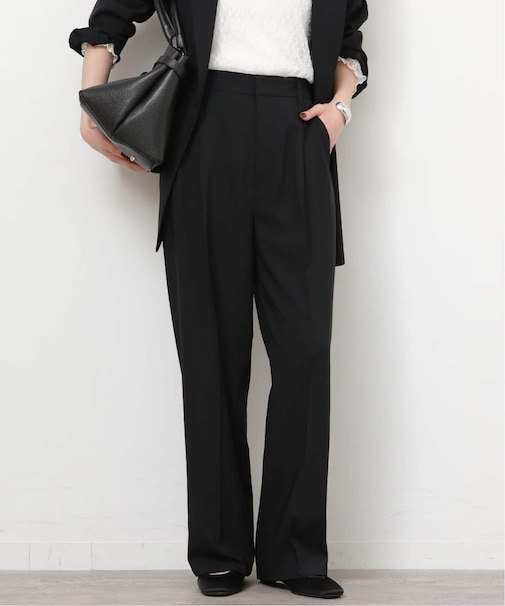 ［UVカット / 防シワ］ウォッシャブルストレッチタックパンツ