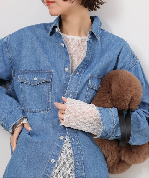 《追加2》フラワーシアーレースロングスリーブ