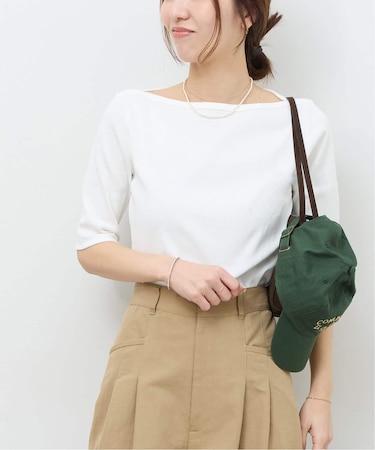 ボートネックハーフスリーブ