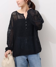 ミックスメッシュ2WAYヘンリープルオーバー