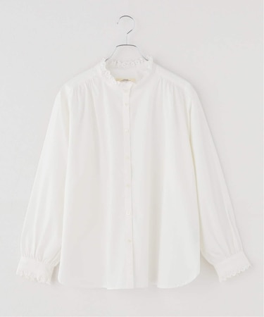 コットンタイプライタースカラップブラウス