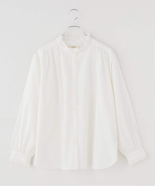 コットンタイプライタースカラップブラウス