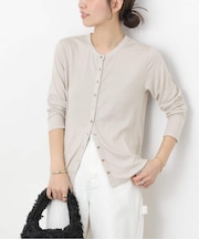 リネンミックスクルーネックカーディガン