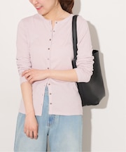 リネンミックスクルーネックカーディガン