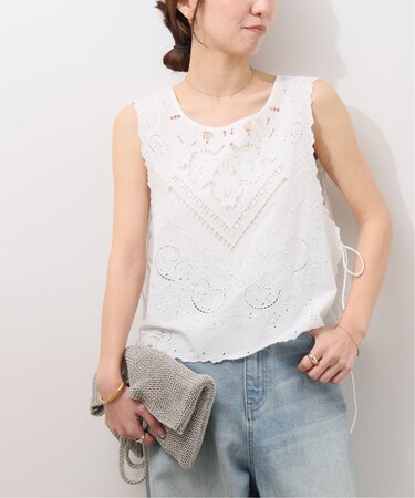 スクエアエンブロイダリーベスト