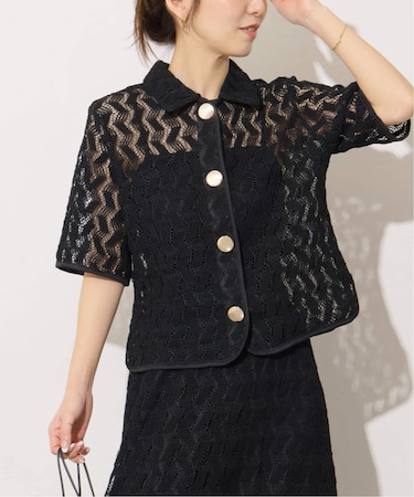 【TORRAZZO DONNA/トラッゾドンナ】ジオメトリックレースシャツ