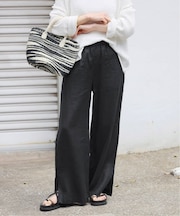 《一部WEB限定追加 / 新色 / 新サイズ》麻スリットイージーパンツ