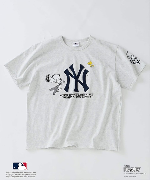PEANUTS / ピーナッツ 別注 MLB ベースボール プリントTシャツ