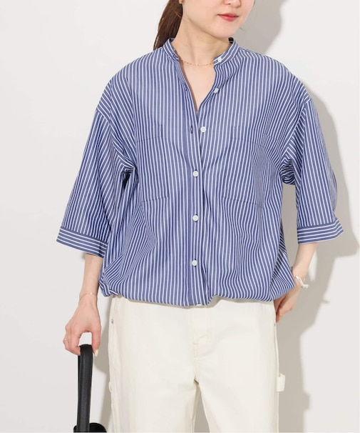 《追加 / 新色》ストライプバンドカラードロストシャツ
