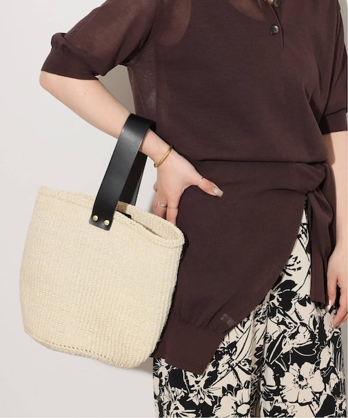 【MACHAKOS /マチャコス】 レザーハンドルカゴBAG