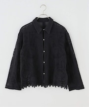 メッシュエンブロイダリーシャツ