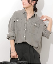 ガーメントダイオーバーサイズシャツ