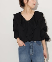 ラッフルロングスリーブブラウス