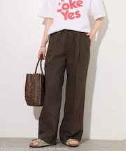 リネンコットンギャザータックパンツ