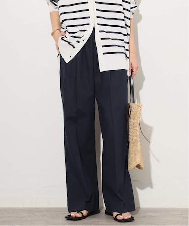 リネンコットンギャザータックパンツ