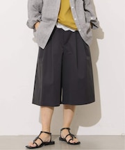 コットンナイロンタックワイドハーフパンツ