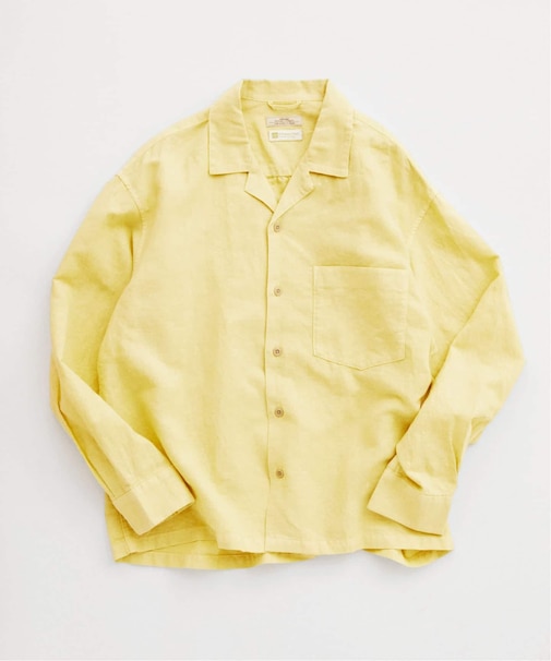 European Flax / ヨーロピアンフラックス 製品染め オープンカラーシャツ