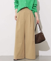 コットンナイロンタックワイドロングパンツ