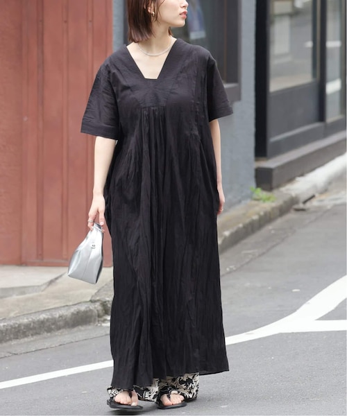 【BLACK】コットン タック カフタン コットン タック カフタン