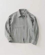 バスケット チェック ジップ シャツブルゾン