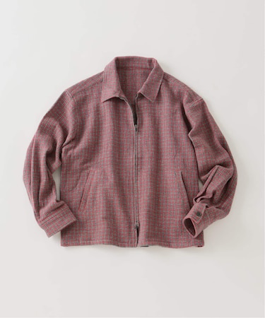 バスケット チェック ジップ シャツブルゾン