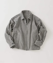 バスケット チェック ジップ シャツブルゾン