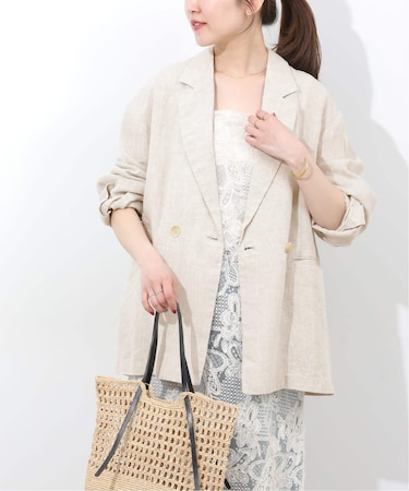 ベルギーリネンテーラードダブルジャケット