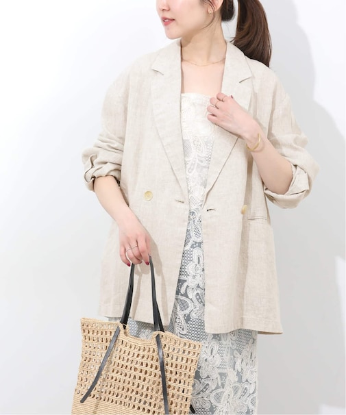 ベルギーリネンテーラードダブルジャケット